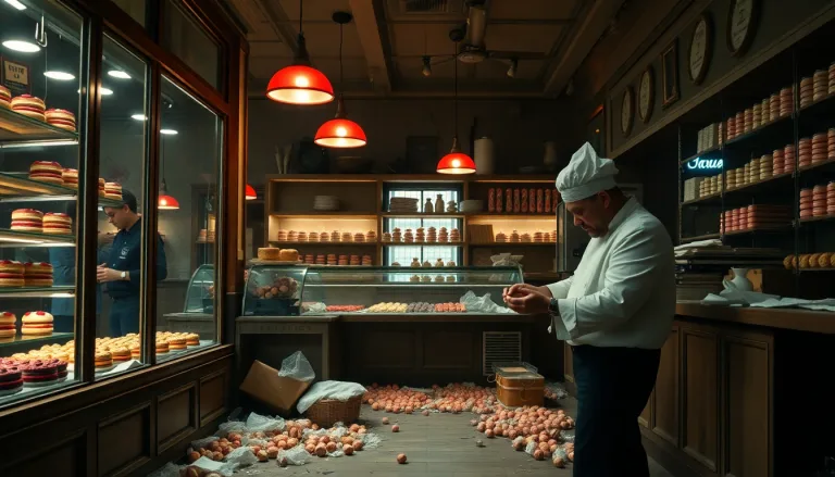 Restaurant parisien avec emballages abandonnés