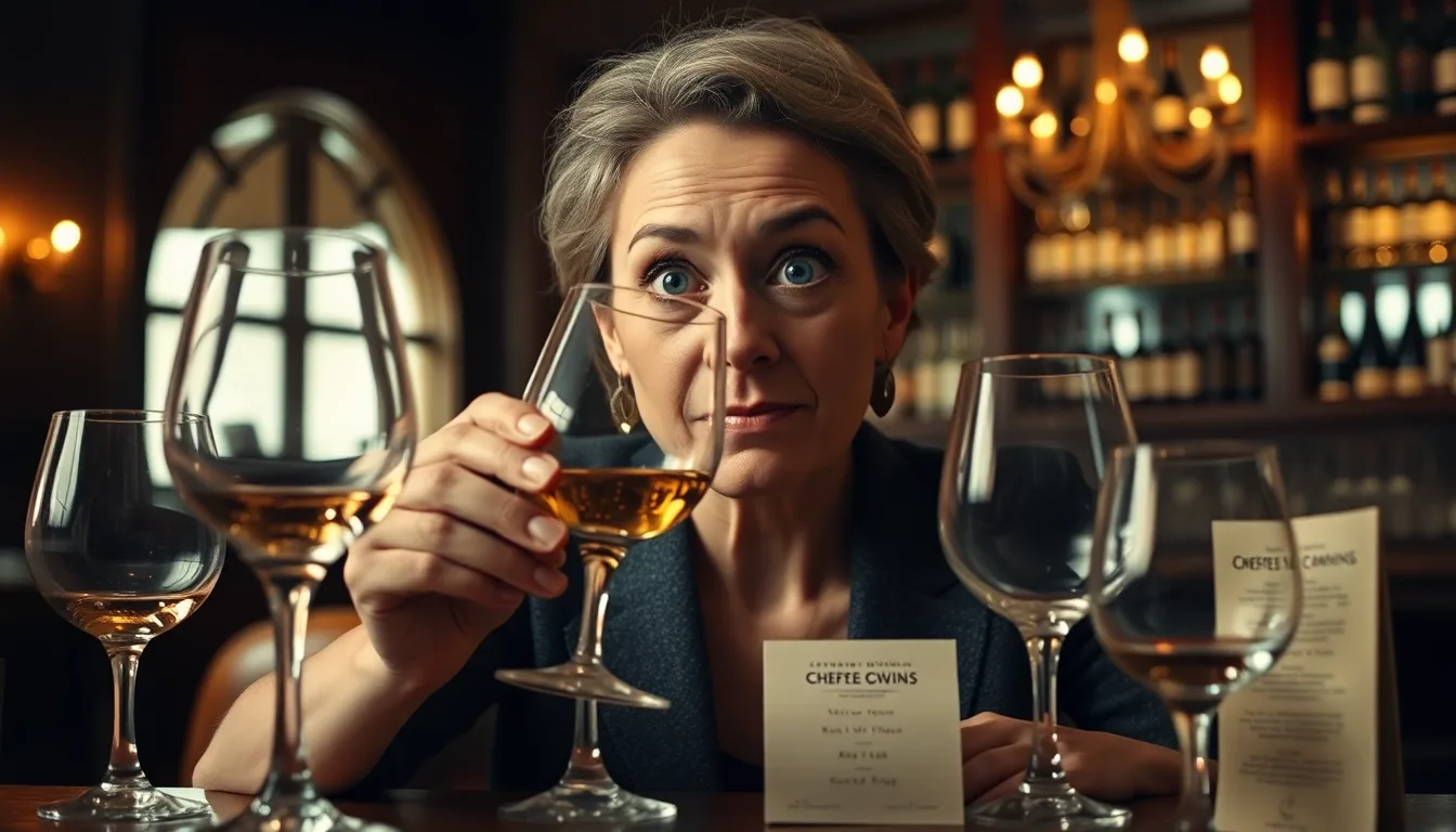 Dégustation de vin parisien avec des erreurs évidentes