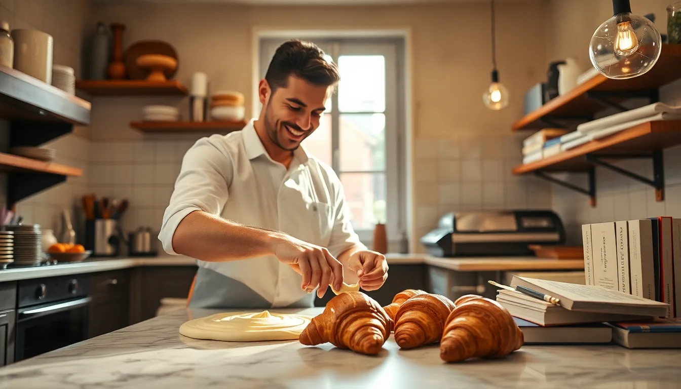 Un croissant parisien parfaitement feuilleté