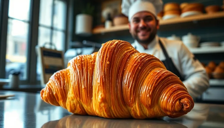 Croissant feuilleté doré et parfait