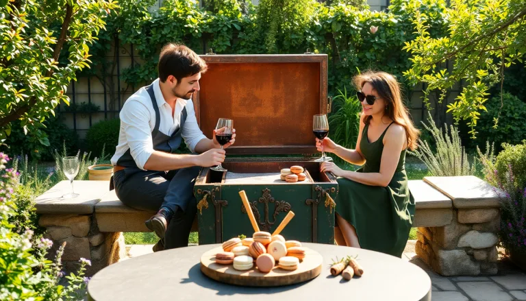 Deux amis travaillant ensemble sur la préparation de macarons parisiens.