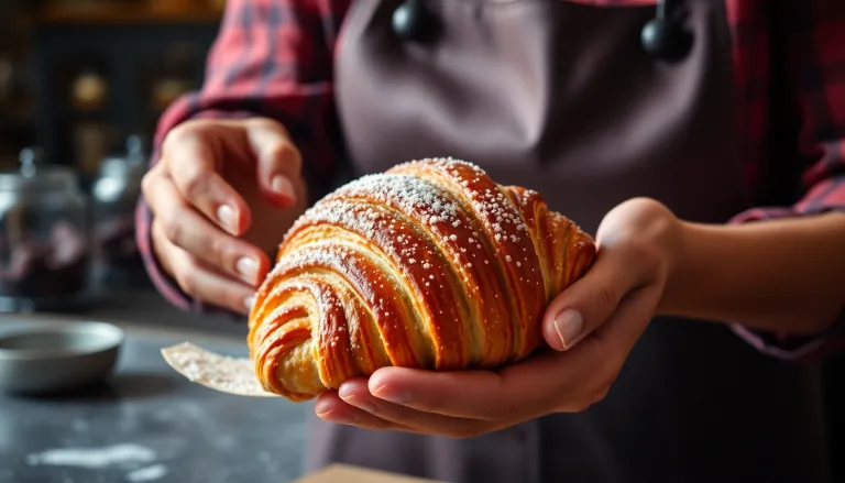 Croissant parisien feuilleté parfait.