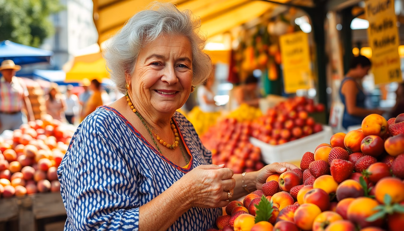 Fruits mûrs sur un marché parisien sous le soleil