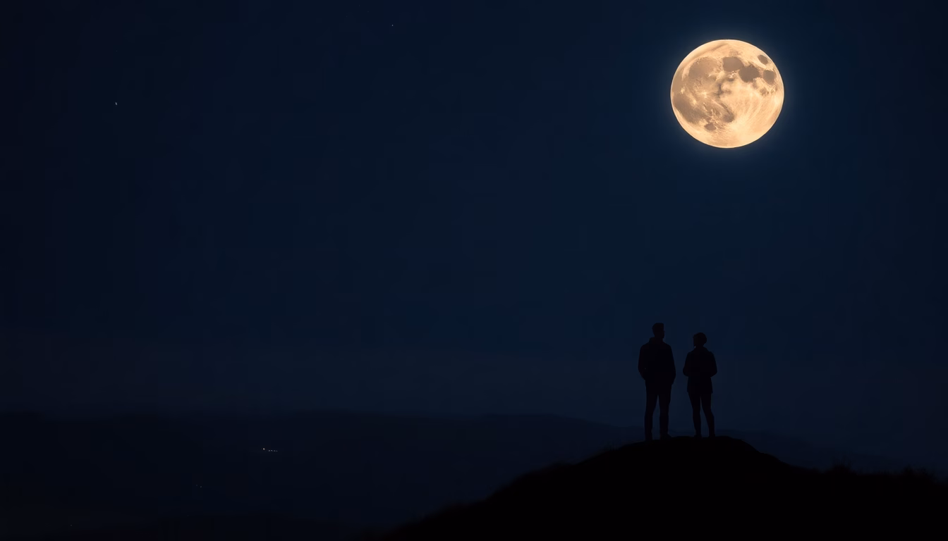 Une super lune brillante dans le ciel nocturne