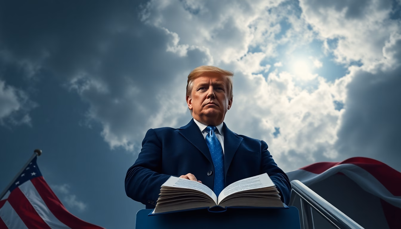 Symbole Prix Nobel de la Paix et portrait de Donald Trump