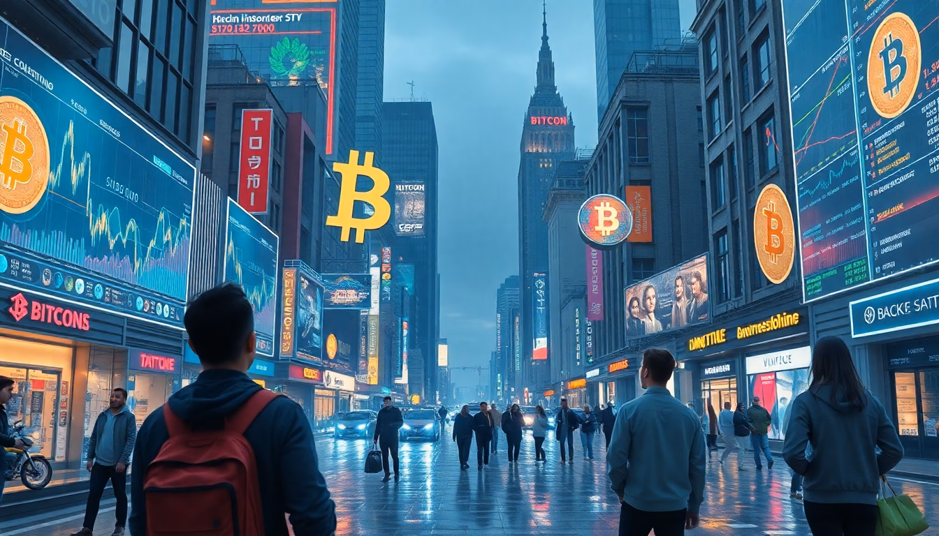 logo Bitcoin avec graphiques de croissance