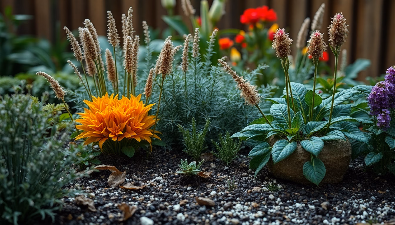jardin résilient dans paysage sauvage